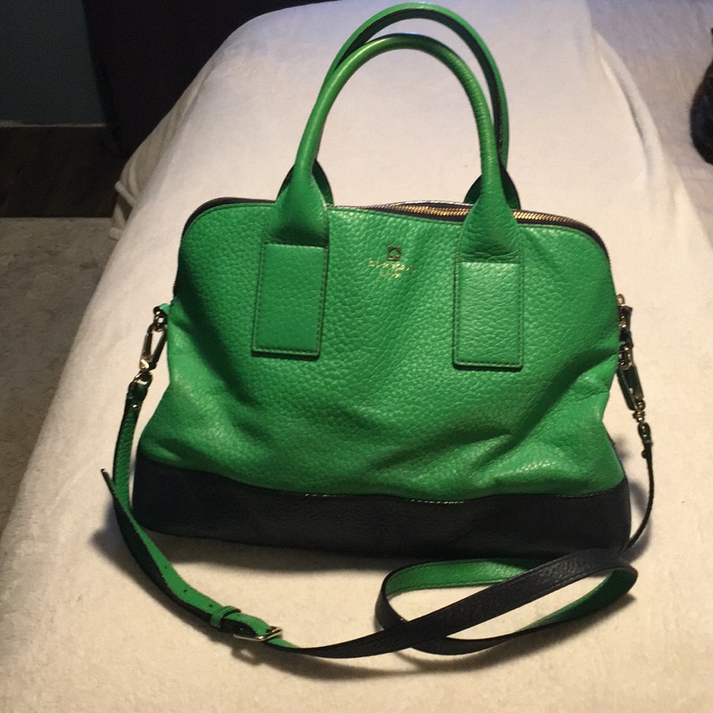 Green and Navy Kate Spade crossbody purse